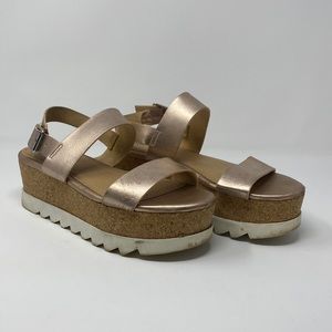 Rose Gold Platform Sandals size 9.5